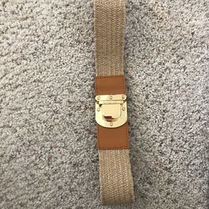 Michael Kors Woven Belt with Gold Buckle